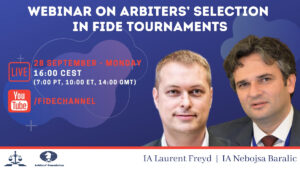 ARB Webinar on the selection of Arbiters in FIDE Events