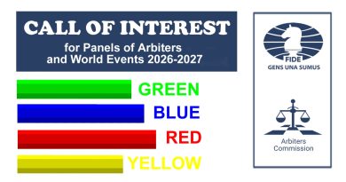 Call of Interest for Panels of Arbiters and World Events 2026-2027
