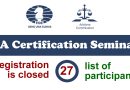 27th IA Seminar – Registration is closed – List of Participants!